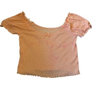 American Eagle Outfitters Peach Floral Women's Top